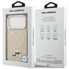 Karl Lagerfeld case Magsafe PU case with Karl&Choupette heads pins logo and metal camera buttons for iPhone 17 Pro Max grey