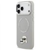 Karl Lagerfeld case Magsafe PU case with Karl&Choupette heads pins logo and metal camera buttons for iPhone 17 Pro pink