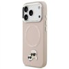 Karl Lagerfeld case Magsafe PU case with Karl&Choupette heads pins logo and metal camera buttons for iPhone 17 Pro Max beige