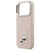 Karl Lagerfeld case Magsafe PU case with Karl&Choupette heads pins logo and metal camera buttons for iPhone 17 Pro Max beige