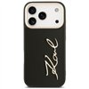 Karl Lagerfeld case PU leather case with Karl script logo and metal camera buttons for iPhone 17 Pro beige