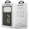 Karl Lagerfeld case PU leather case with Karl script logo and metal camera buttons for iPhone 17 Pro beige