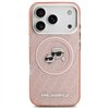 Karl Lagerfeld case Magsafe IML glitter case metal camera frame and buttons Karl and Choupette heads on KL repeated logo for iPh
