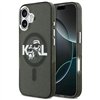 Karl Lagerfeld case Magsafe IML glitter case metal camera frame and buttons Karl and Choupette sketch logo for iPhone 17 transpa