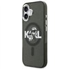 Karl Lagerfeld case Magsafe IML glitter case metal camera frame and buttons Karl and Choupette sketch logo for iPhone 17 transpa