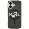 Karl Lagerfeld case Magsafe IML glitter case metal camera frame and buttons Karl and Choupette sketch logo for iPhone 17 transpa