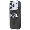 Karl Lagerfeld case Magsafe IML glitter case metal camera frame and buttons Karl and Choupette sketch logo for iPhone 17 Pro tra