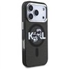 Karl Lagerfeld case Magsafe IML glitter case metal camera frame and buttons Karl and Choupette sketch logo for iPhone 17 Pro tra