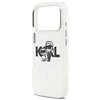 Karl Lagerfeld case Magsafe IML glitter case metal camera frame and buttons Karl and Choupette sketch logo for iPhone 17 Pro bla