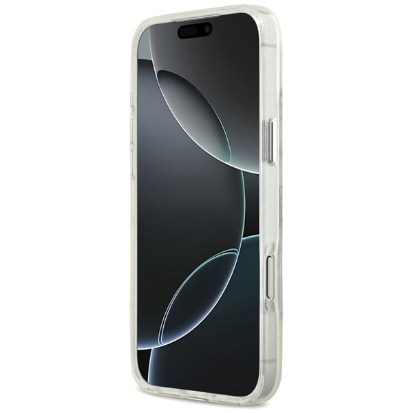 Karl Lagerfeld case Magsafe IML glitter case metal camera frame and buttons Karl and Choupette sketch logo for iPhone 17 Pro Max