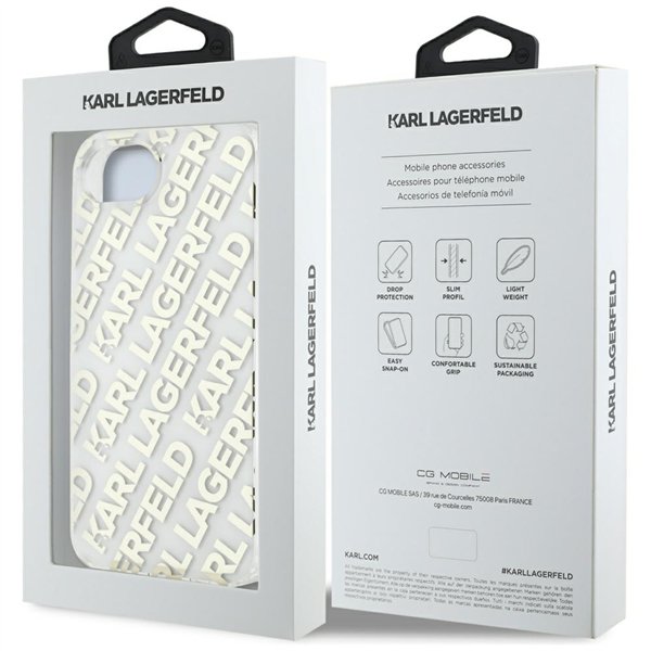 Karl Lagerfeld IML Repeat Logo case for iPhone 16e gold