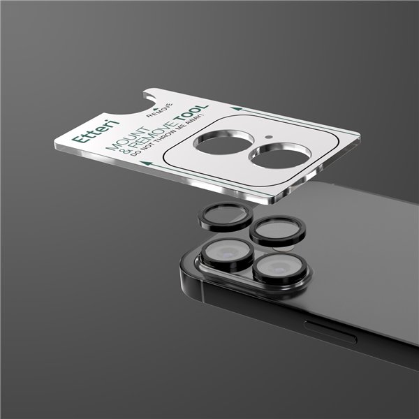 Etteri camera lens protector for iPhone 17 black