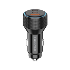 Forever CC-07-66ACC PD QC car charger 1x USB-A 2x USB-C 66W black
