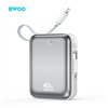 BWOO power bank P77 45W, 10000 mAh with USB-C and Lightning cable, grey