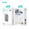 BWOO power bank P77 45W, 10000 mAh with USB-C and Lightning cable, grey