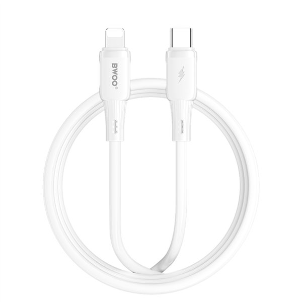BWOO silicone cable X329CL 27W USB-C - Lightning 1m white
