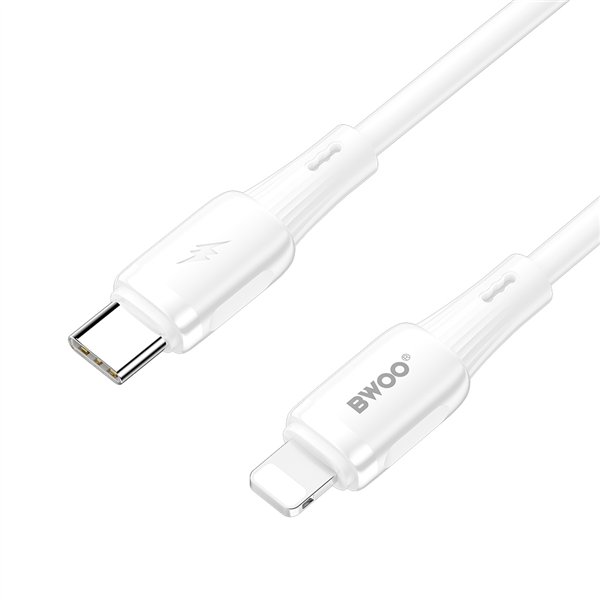 BWOO silicone cable X329CL 27W USB-C - Lightning 1m white