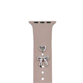 Pin Charms set for watch straps bow silver