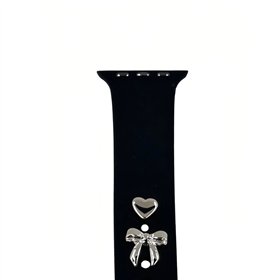 Pin Charms set for watch straps bow silver