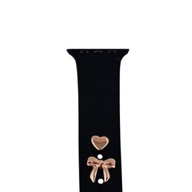 Pin Charms set for watch straps bow rose gold