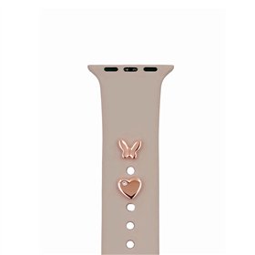 Pin Charms set for watch straps butterfly rose gold
