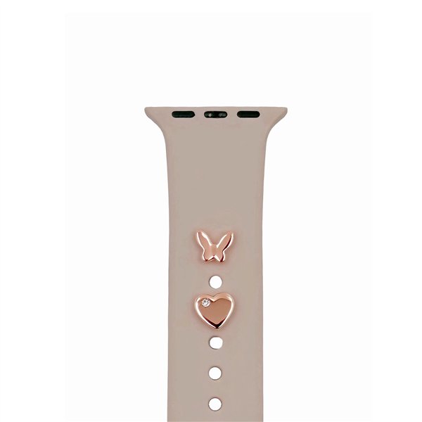Pin Charms set for watch straps butterfly rose gold
