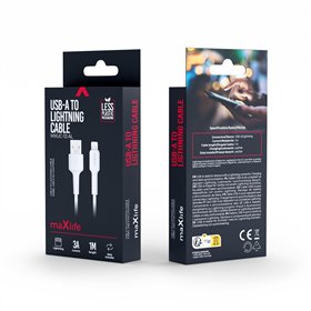 Maxlife MXUC-13 cable USB-A - Lightning 1,0 m 3,0A white