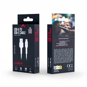 Maxlife MXUC-13 cable USB-A - USB-C 1,0 m 3,0A white