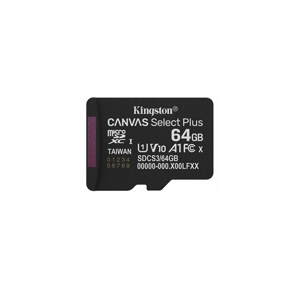 Micro SD Memory Card with Adaptor Kingston SDCS3/64GB 64 GB