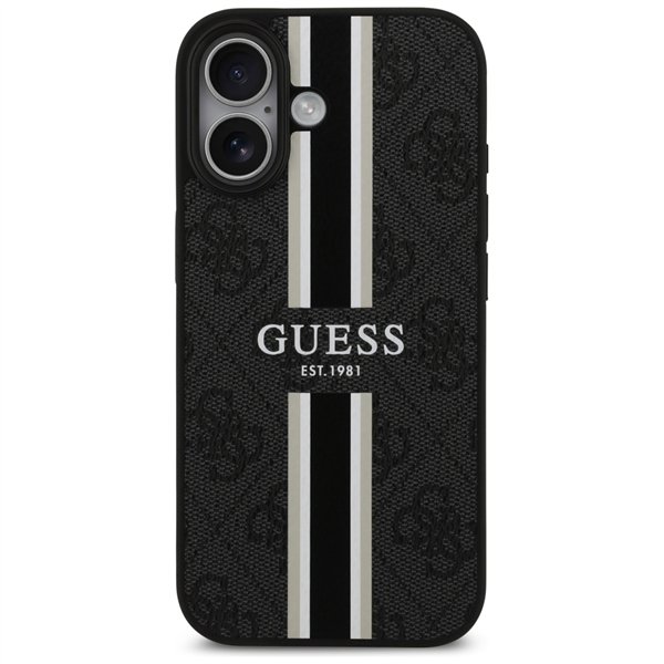 Guess 4G Printed Stripes MagSafe case for iPhone 17 black
