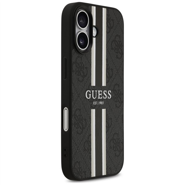Guess 4G Printed Stripes MagSafe case for iPhone 17 black