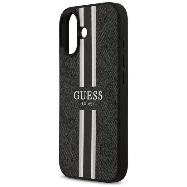 Guess 4G Printed Stripes MagSafe case for iPhone 17 black
