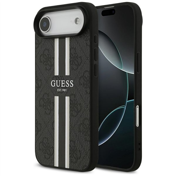 Guess 4G Printed Stripes MagSafe case for iPhone 17 Air black