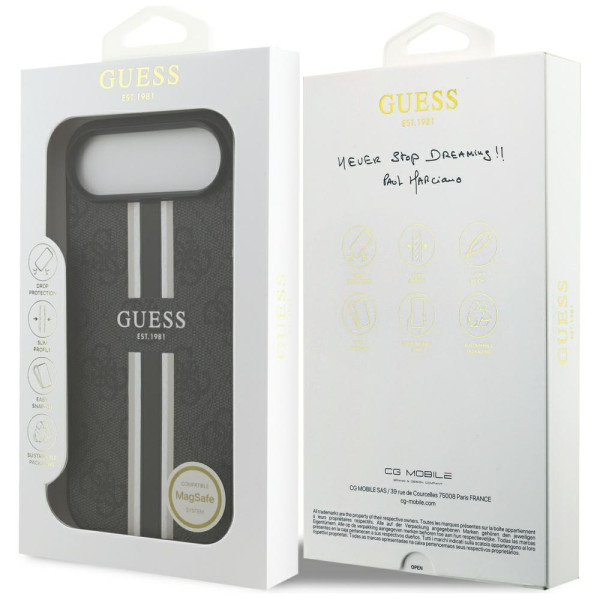 Guess 4G Printed Stripes MagSafe case for iPhone 17 Air black