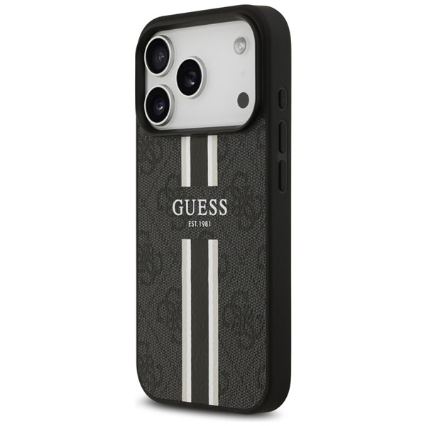 Guess 4G Printed Stripes MagSafe case for iPhone 17 Pro black