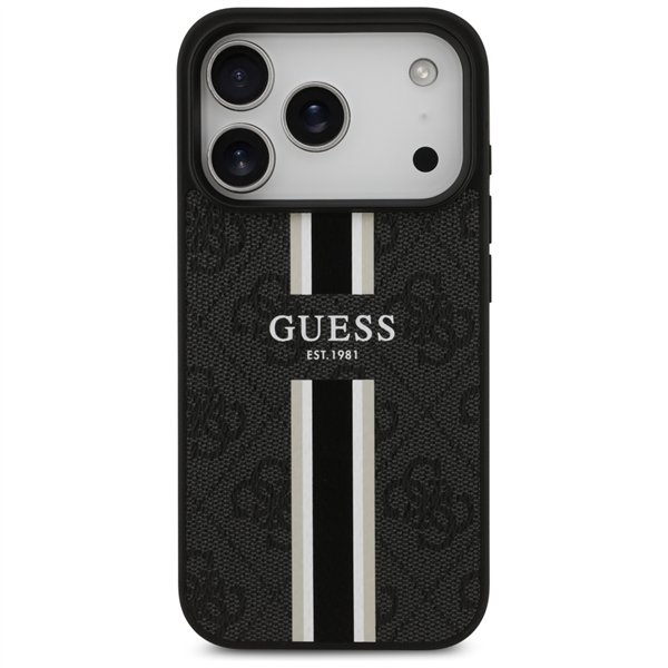 Guess 4G Printed Stripes MagSafe case for iPhone 17 Pro black