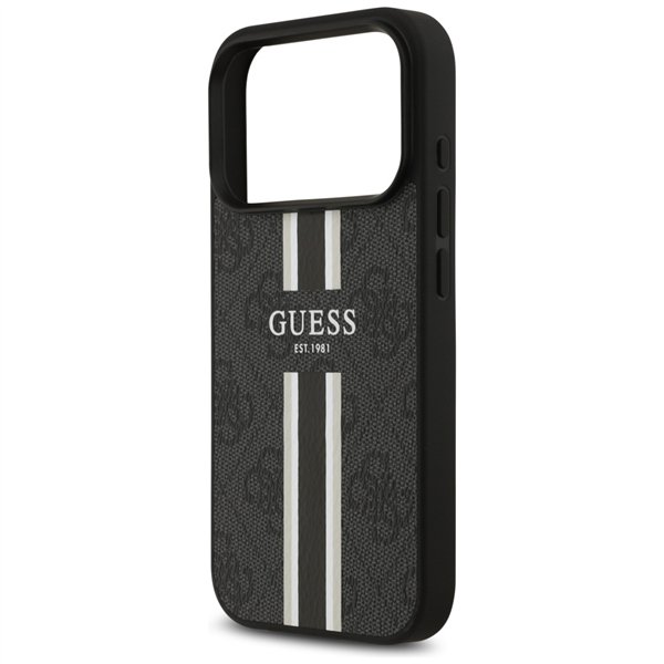 Guess 4G Printed Stripes MagSafe case for iPhone 17 Pro black