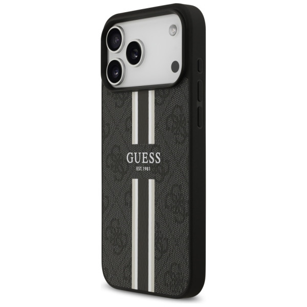 Guess 4G Printed Stripes MagSafe case for iPhone 17 Pro Max black