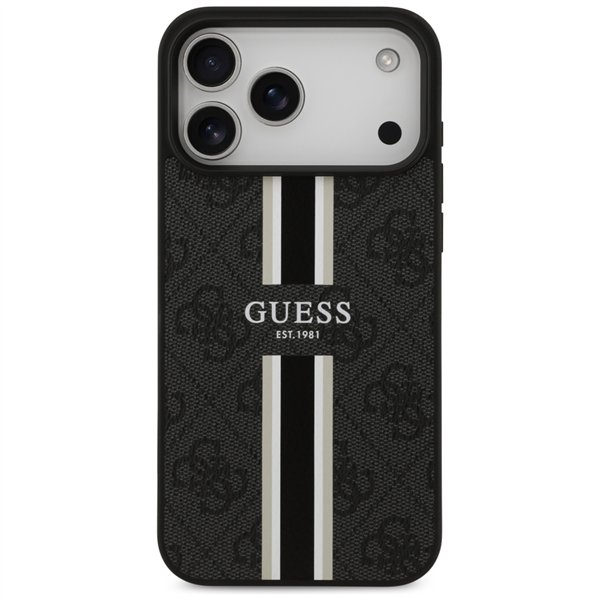 Guess 4G Printed Stripes MagSafe case for iPhone 17 Pro Max black