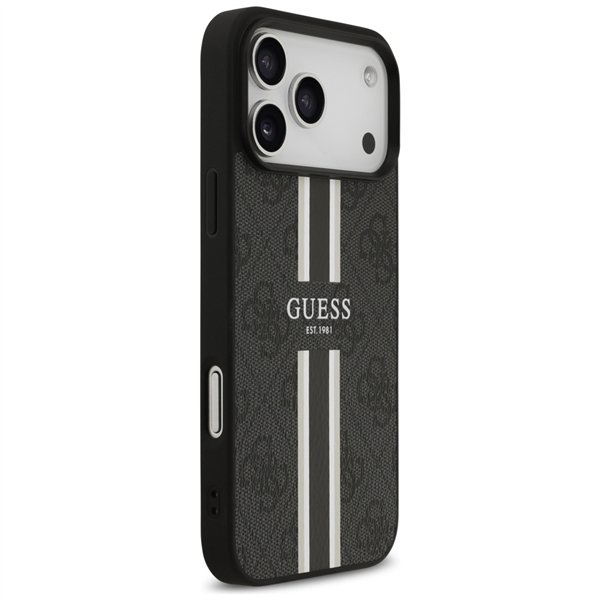 Guess 4G Printed Stripes MagSafe case for iPhone 17 Pro Max black