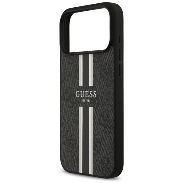 Guess 4G Printed Stripes MagSafe case for iPhone 17 Pro Max black