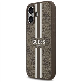 Guess 4G Printed Stripes MagSafe case for iPhone 17 brown