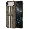 Guess 4G Printed Stripes MagSafe case for iPhone 17 Air brown