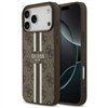 Guess 4G Printed Stripes MagSafe case for iPhone 17 Pro Max brown