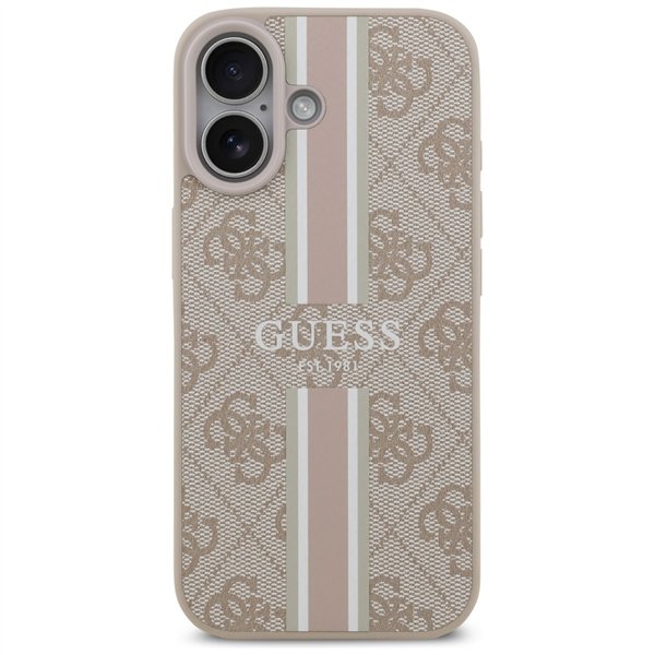 Guess 4G Printed Stripes MagSafe case for iPhone 17 pink
