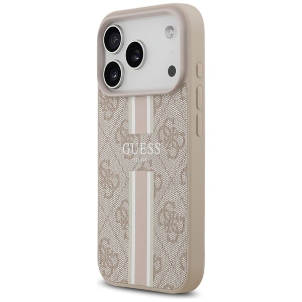 Guess 4G Printed Stripes MagSafe case for iPhone 17 Pro pink
