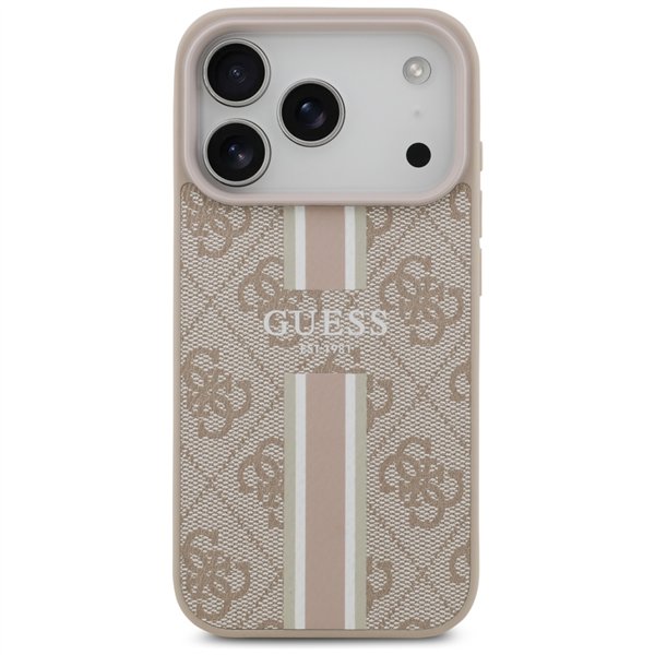 Guess 4G Printed Stripes MagSafe case for iPhone 17 Pro pink