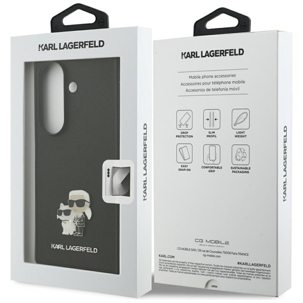 Karl Lagerfeld Saffiano Karl&Choupette Pin case for Samsung Galaxy Z Fold7 black