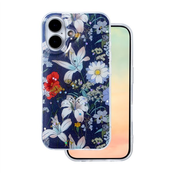 Glow Glam case for iPhone 16 6,1" blue