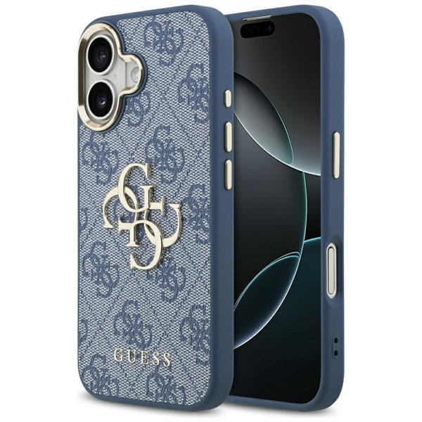 Guess case for iPhone 17 HC 4G PU W/ BIG 4G CLASSIC LOGO GD blue